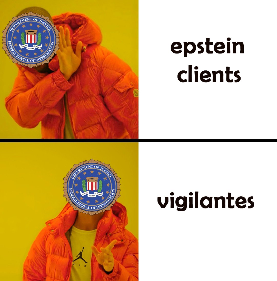 Runesaredead's tweet photo. @PopCrave can find a vigilante anywhere anytime

cant find a single epstein client https://t.co/FCWolL6t09