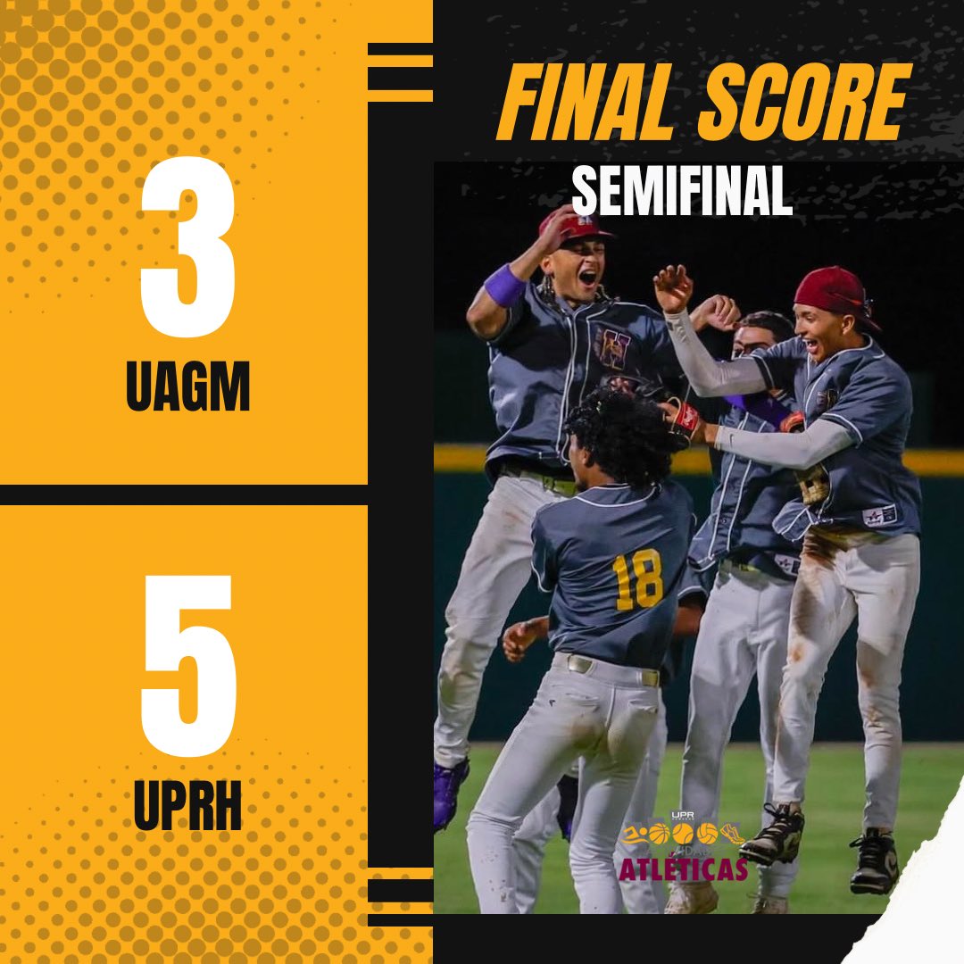 📣‼️VICTORIA #UPRH‼️

Los #Búhos para la final de #LAIBéisbol. 🙌🦉

Gracias a todos los que asistieron al partido y apoyaron a los #BúhosBéisbol. 👏💛 

#YoSoyBúho
<a href="/UPRHComunica/">UPR Humacao</a> 
<a href="/UPR_Oficial/">UPR</a> 

Foto: Kendall Torres