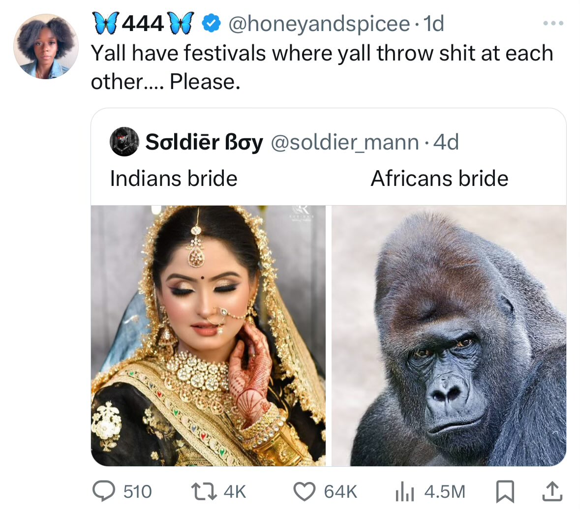 kangminlee's tweet photo. A race war has now erupted between *checks notes* Indian and black Twitter https://t.co/QLucNy71JY