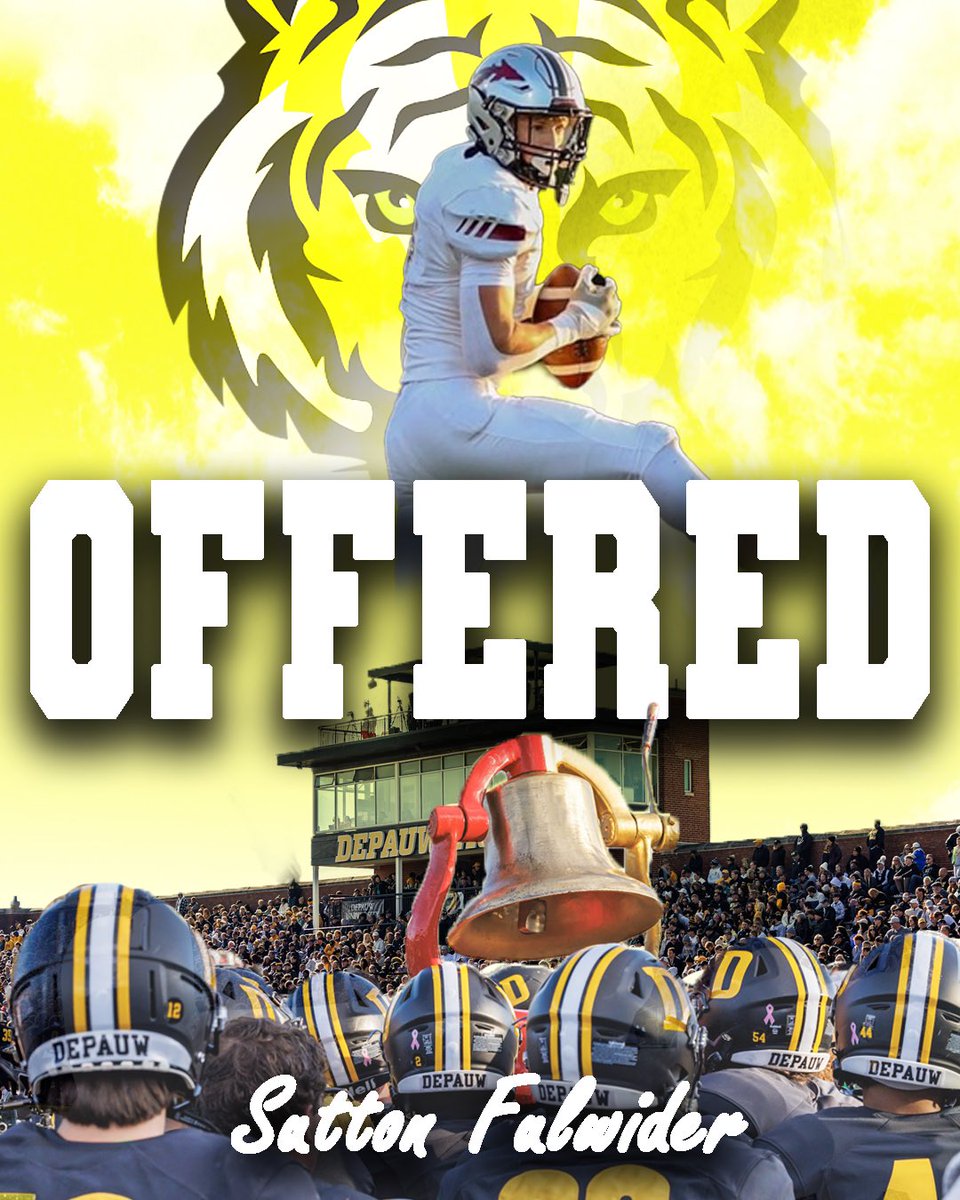 Offered!! Thank you <a href="/ScottSrnka/">Scott Srnka</a> and <a href="/DePauwTigersFB/">DePauw Football</a>