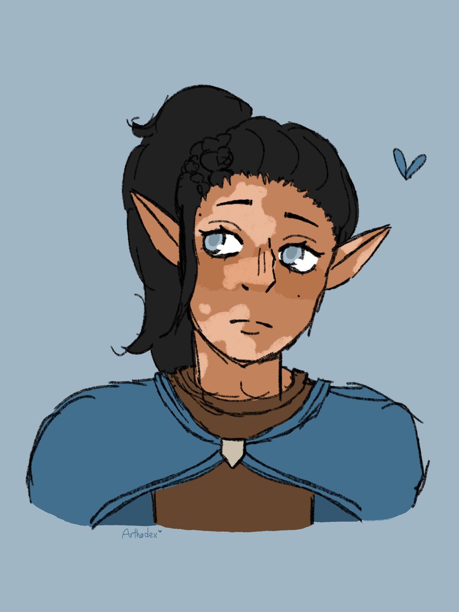 Artho_Rex's tweet photo. Quick coloured sketch of my rook Leirena 💙 
Omancinv Neve this play through I’m so excited 😩
#DragonAgeVeilguard #DragonAge https://t.co/zuYilZrk53