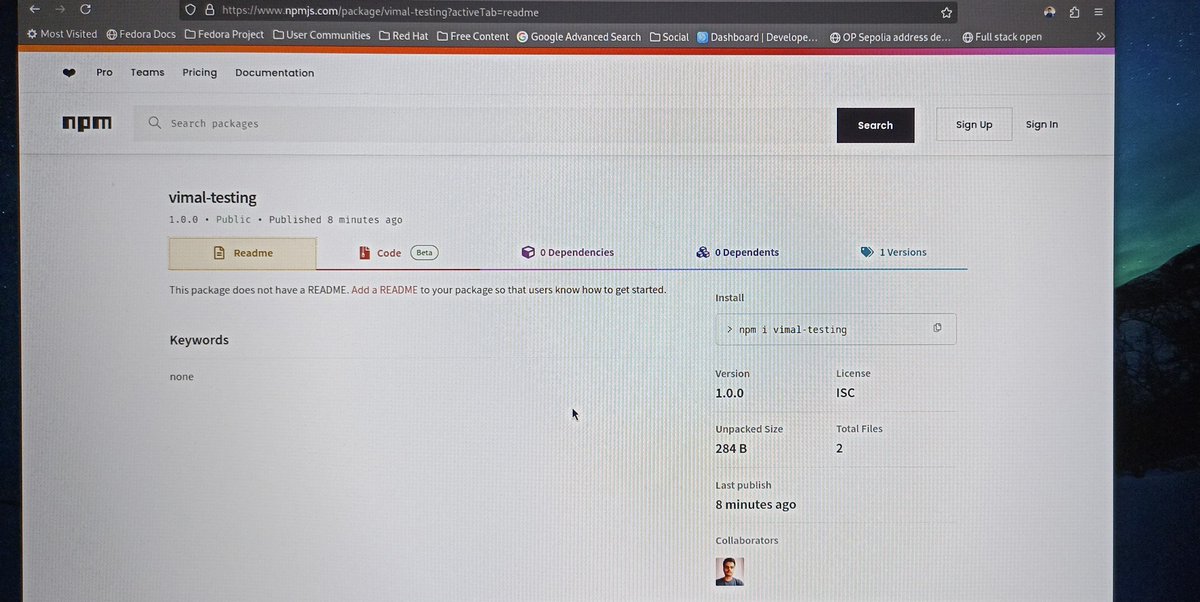 Created my first <a href="/npmjs/">npm</a> package today.