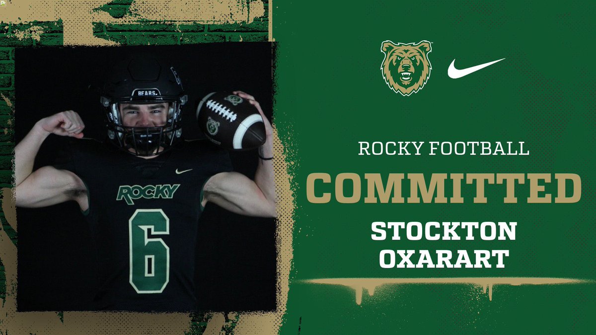 Stockton Oxarart (@stocktonoxarart) on Twitter photo Committed! Officially a Battlin’ Bear!🐻
So Blessed! AGTG!
<a href="/Coach_Stutz/">Chris Stutzriem</a> <a href="/SamMoraJr/">Coach Samuel Mora Jr.</a> <a href="/CoachBlome/">Teague Blome</a> <a href="/WeAreMustangFB/">Malta Football</a>
<a href="/Rocky_Football/">Rocky Football</a> Committed! Officially a Battlin’ Bear!🐻
So Blessed! AGTG!
<a href="/Coach_Stutz/">Chris Stutzriem</a> <a href="/SamMoraJr/">Coach Samuel Mora Jr.</a> <a href="/CoachBlome/">Teague Blome</a> <a href="/WeAreMustangFB/">Malta Football</a>
<a href="/Rocky_Football/">Rocky Football</a>