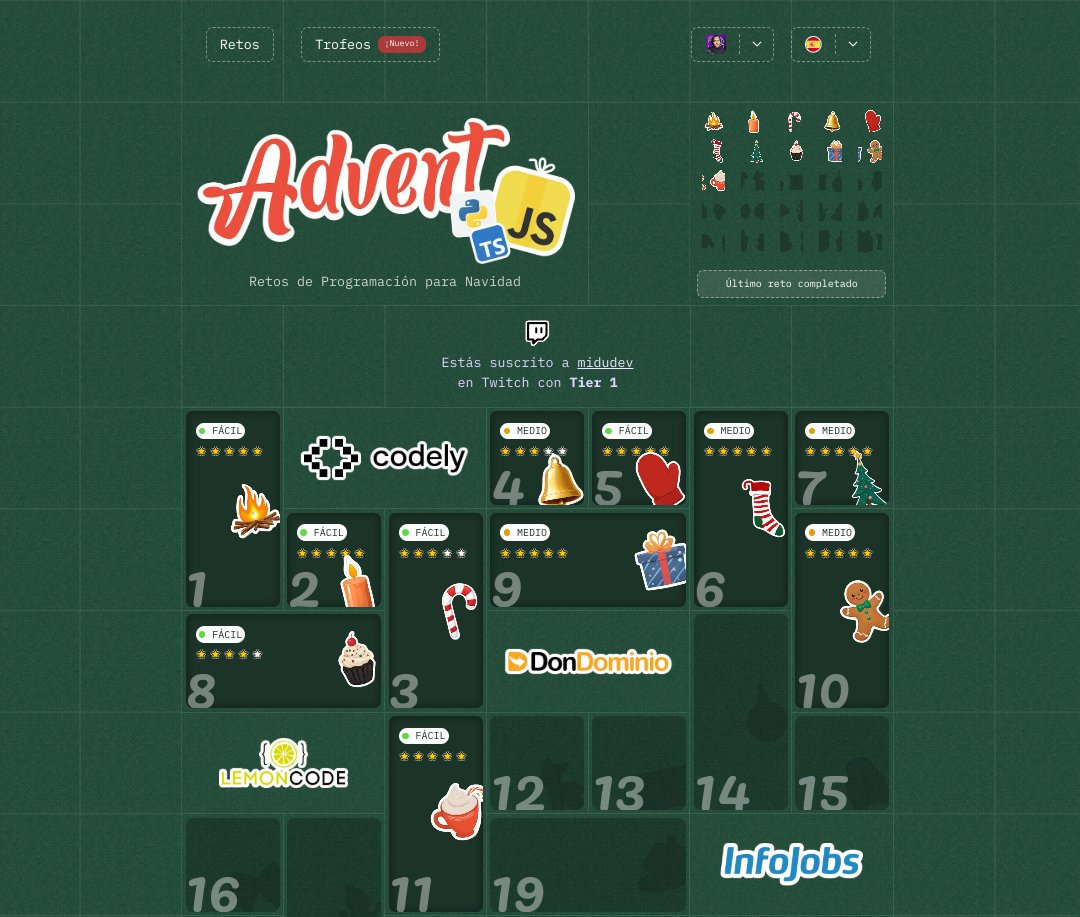 jehu_dev's tweet image. Así va el #AdventJS de este año 👀.
Este año sí lo completo. 

adventjs.dev/es