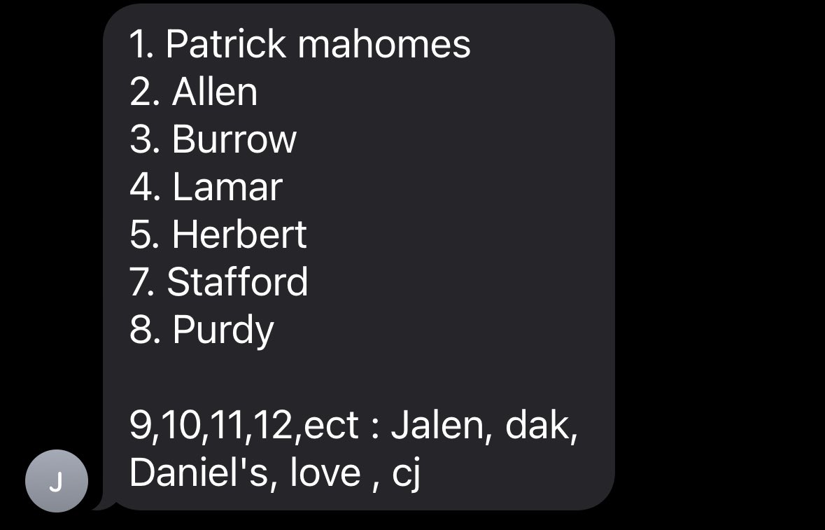 FakeJakeMay's tweet image. Would You Agree With My Top 8-12 QBs ? #NFL #QBs #Top10 #SportsCenter