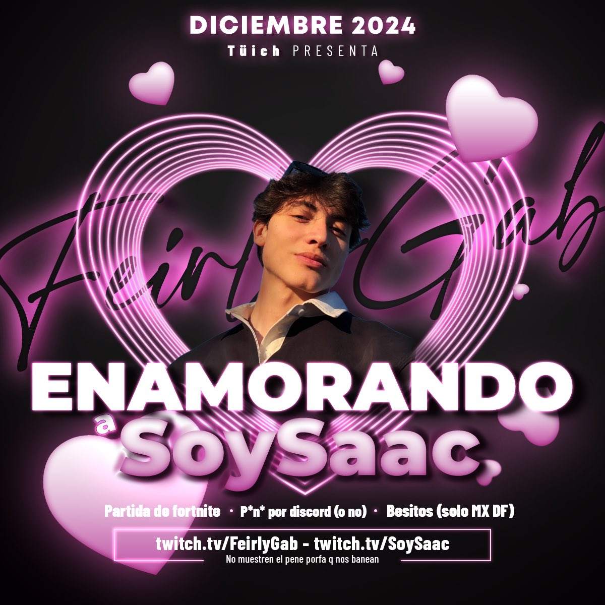 FairlyGab's tweet photo. ¡Enamorando a SoySaac!

Buscamos streamers esta semana, intenta enamorar al streamer más gritón y que más perrea 

Premio: Un juego de fortnite con el mísmisimo SoySaac y una noche de E-Sex 

@Soysaac_ https://t.co/E9OUcvNzOB