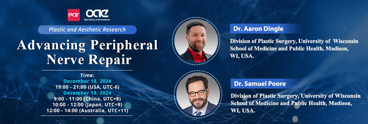 PARjournal's tweet photo. 🚨 Save the Date! 
Join us for an insightful webinar on "Advancing Peripheral Nerve Repair" featuring experts chaired by Dr. Aaron Dingle &amp; Dr. Samuel Poore!

🗓 Date: December 18, 2024
Time: 19:00 - 21:00 (USA, UTC-6)

🔗https://t.co/95PcT78eOq
Register https://t.co/30W1KY66aI https://t.co/fSD4f60nxg