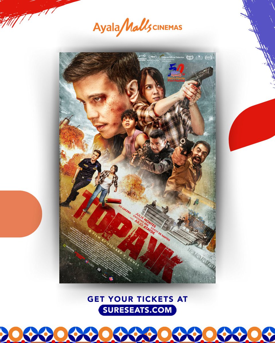ilovesureseats's tweet photo. Catch "Topakk" featuring lead stars Arjo Atayde and Julia Montes, is about a former special forces operative with post-traumatic stress disorder (PTSD) whose life collides with two siblings fleeing from dangerous criminals.
Catch it at Ayala Malls Cinemas starting December 25! 🎬 https://t.co/fjKxssRUqx