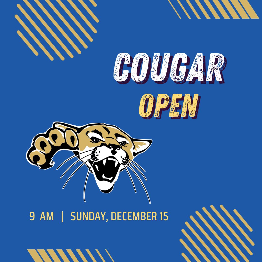 2nd Annual Cougar Open will be this Sunday December 15th.  Come out and watch your Barton Wrestlers before they head home for Christmas Break! #GoBarton #RollCougs