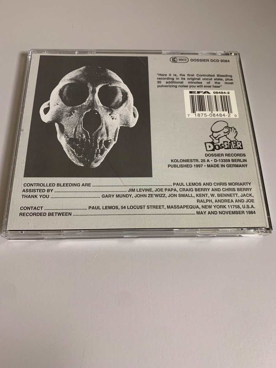 HedorahTribe's tweet photo. Controlled Bleeding - Knees And Bones
Dossier - DCD 9084
#ControlledBleeding
#Industrial #Experimental
#IndustrialNoise #Electro
#Noise #harshnoise
#ハーシュノイズ #Electronic https://t.co/tjPlbVPqzH