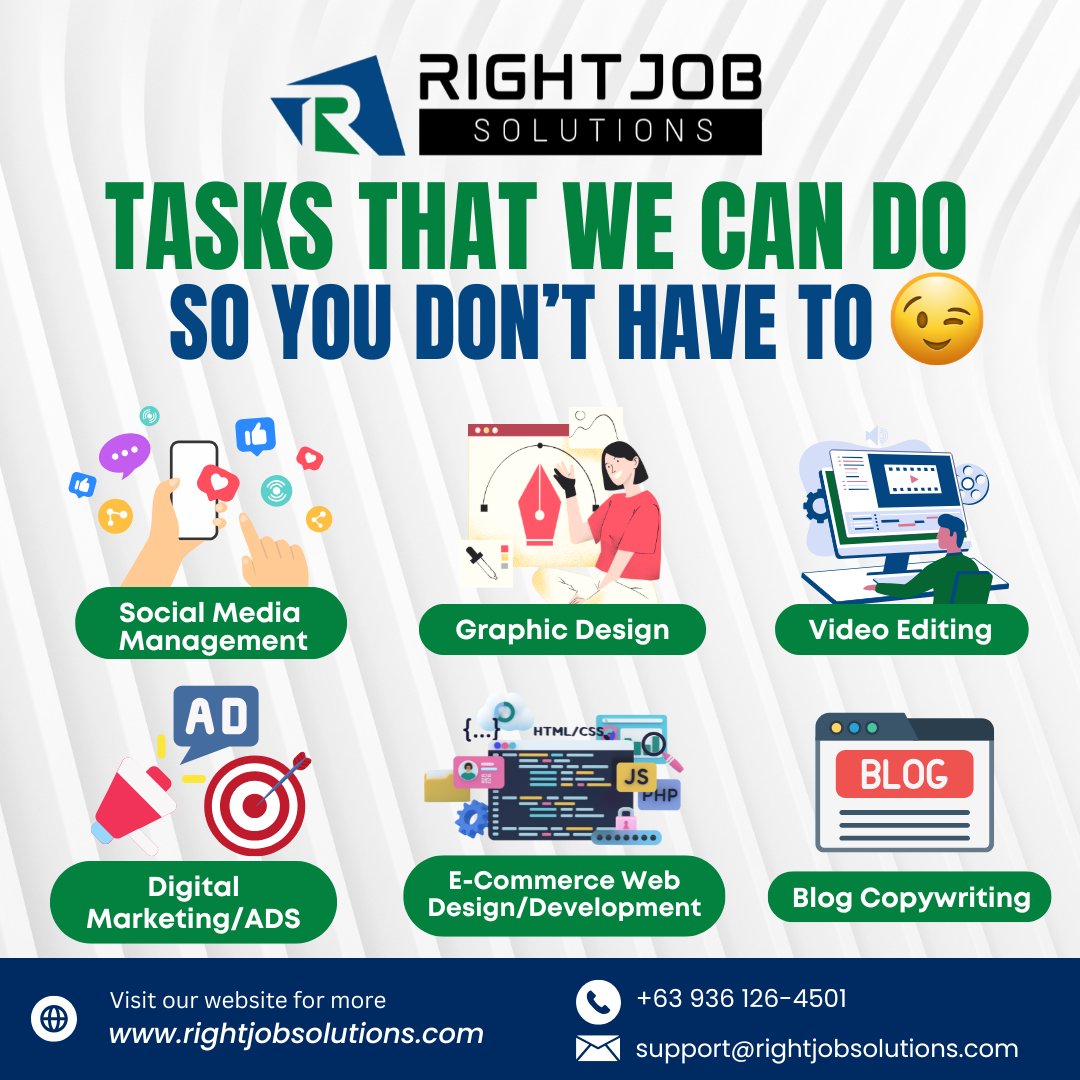 RightjobSoluti1's tweet image. Stop stressing over the small stuff. Hand it over to us and watch your productivity soar! 🌟🚀

🌐 Visit our Website: rightjobsolutions.com
📧 Email Us at: info@rightjobsolutions.com
#TaskMasters #RightjobSolutions #DigitalSupport #DigitalMarketing #SocialMediaManaging