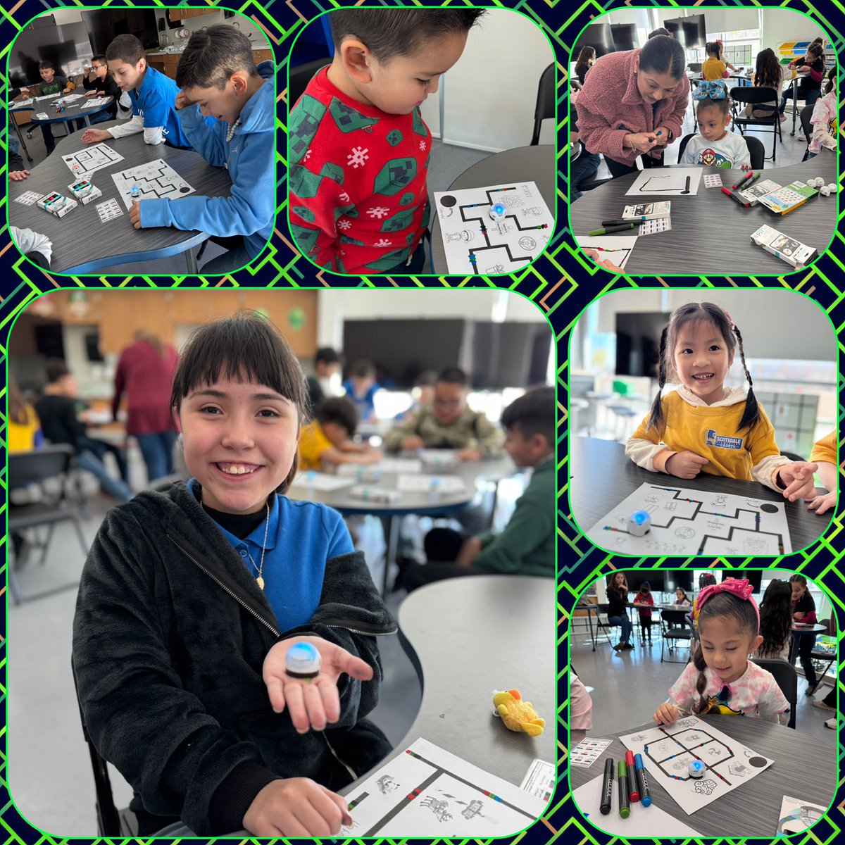 VRenteria_ITT's tweet photo. Another successful #HourOfCode in the books! Loved seeing more of our @Scotsdale_YISD Cadets dive into coding with @Ozobot. One class even got into the Christmas spirit while working on their codes! ππ» #STEM #CodingCadets https://t.co/E72o7Pk4MP