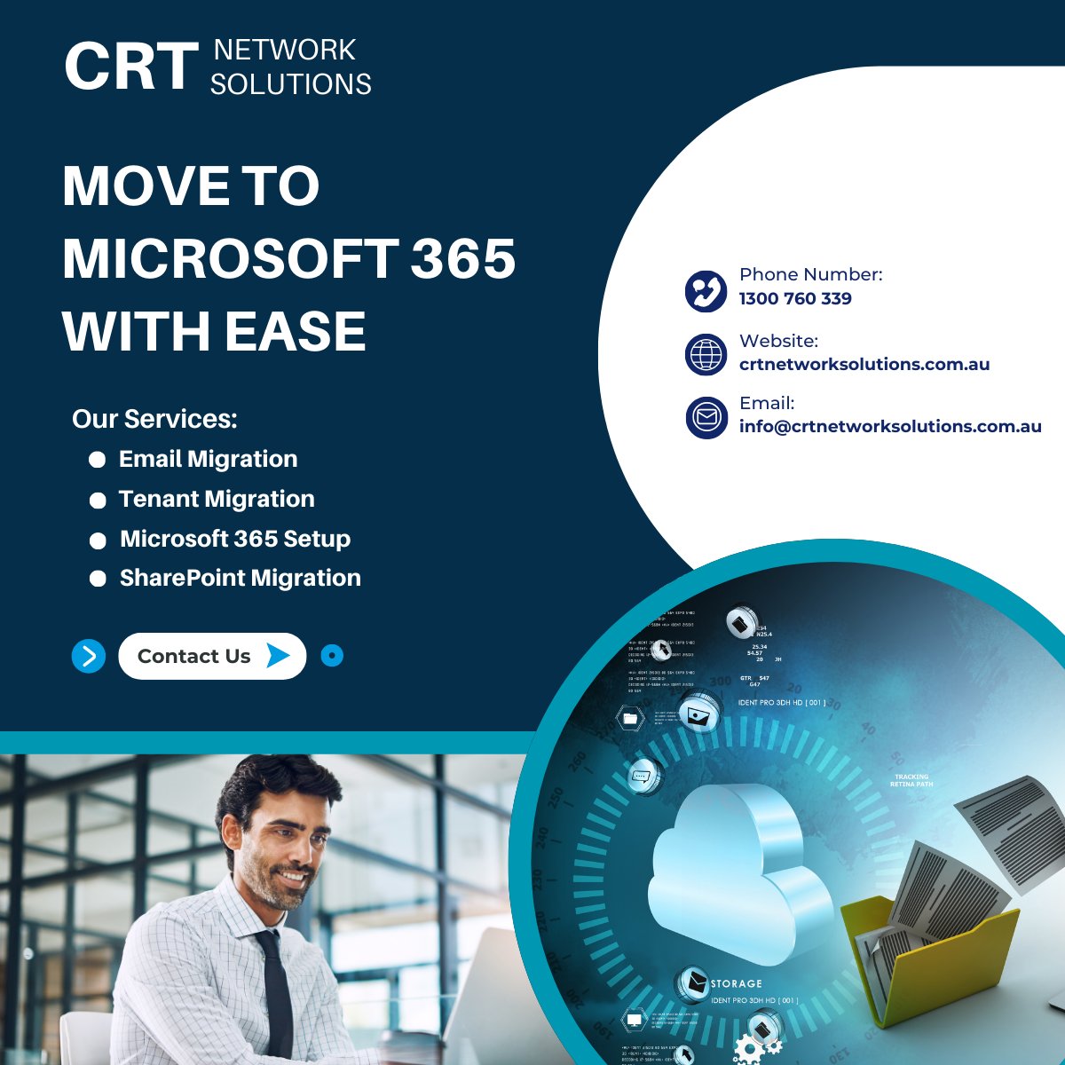 CRTNetSolutions's tweet photo. Make the switch to Microsoft 365 with ease! Our team provides full migration services, from email setup to SharePoint.

Call our team and let us assist you! 
☎️ https://t.co/remcwBQ8Ok

#Microsoft365 #MigrationServices #ITSupport #CRTNetworkSolutions https://t.co/y8sHqIC6KO