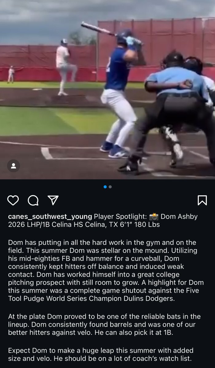 Player Spotlight: 📸 Dom Ashby 2026 LHP/1B Celina HS Celina, TX. 6’1” 180 lbs <a href="/DomAshby/">Dominick Ashby</a> 
<a href="/TheCanesSW/">Canes Southwest</a> <a href="/CanesBBScouting/">Canes Baseball - Scouting</a> <a href="/BbCounty/">CCBA at The Farm™</a> <a href="/RecruitCelinaBB/">Celina Bobcat Baseball Recruiting</a> #canesbaseball <a href="/BUncommitted/">Baseball_Uncommitted</a> #collegebaseballrecruiting #baseballprospect