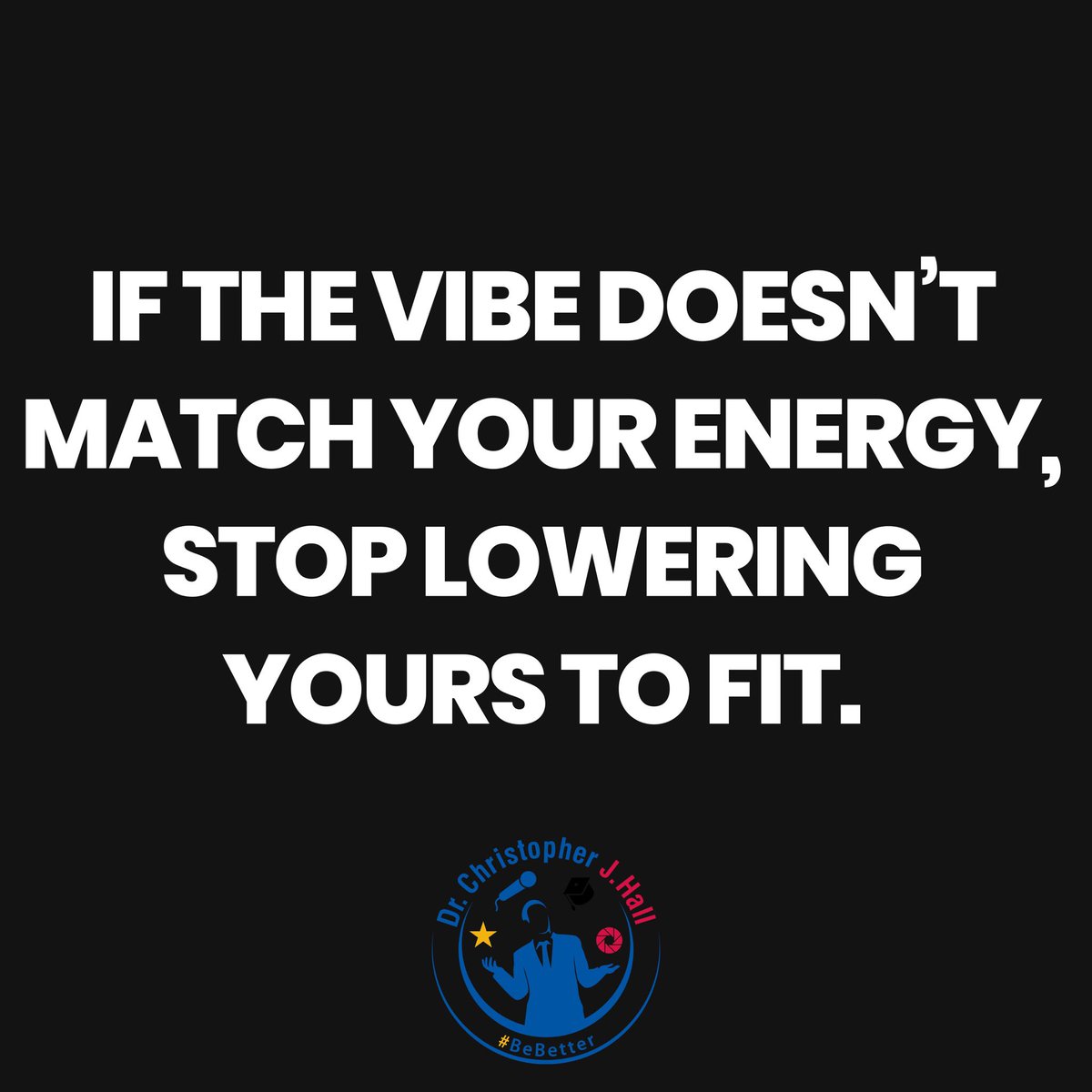 ChrisJHallSC's tweet photo. If the vibe doesn’t match your energy, stop lowering yours to fit.
#vibe #energy #fit #motivation #BeBetter https://t.co/irnY0FLf0e