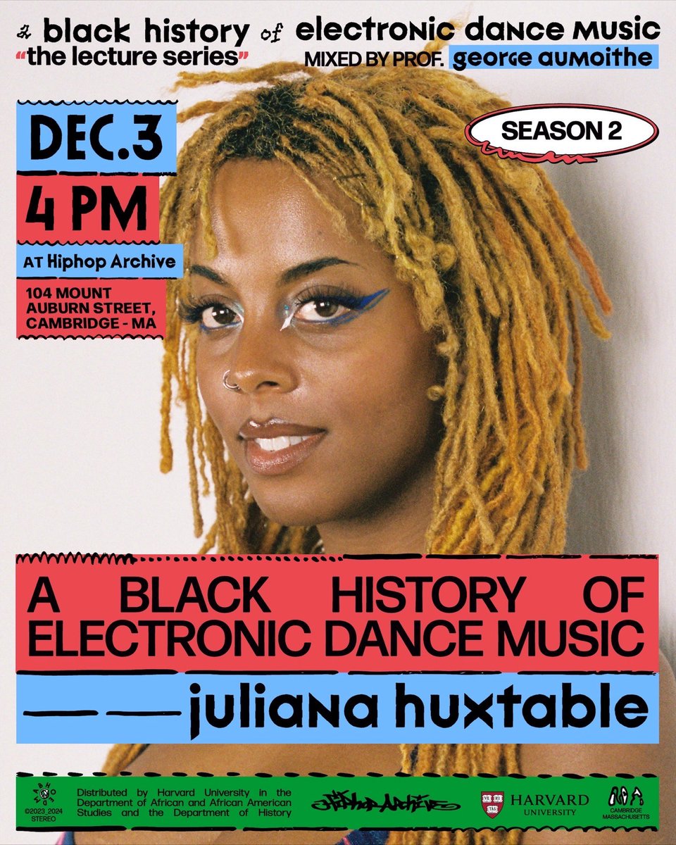 ICYMI: The live recording from a reading by @HUXTABLEJULIANA, which closed out season two of A Black History of Electronic Dance Music <a href="/Harvard/">Harvard University</a>. 

youtube.com/live/dVbiTH7CB…