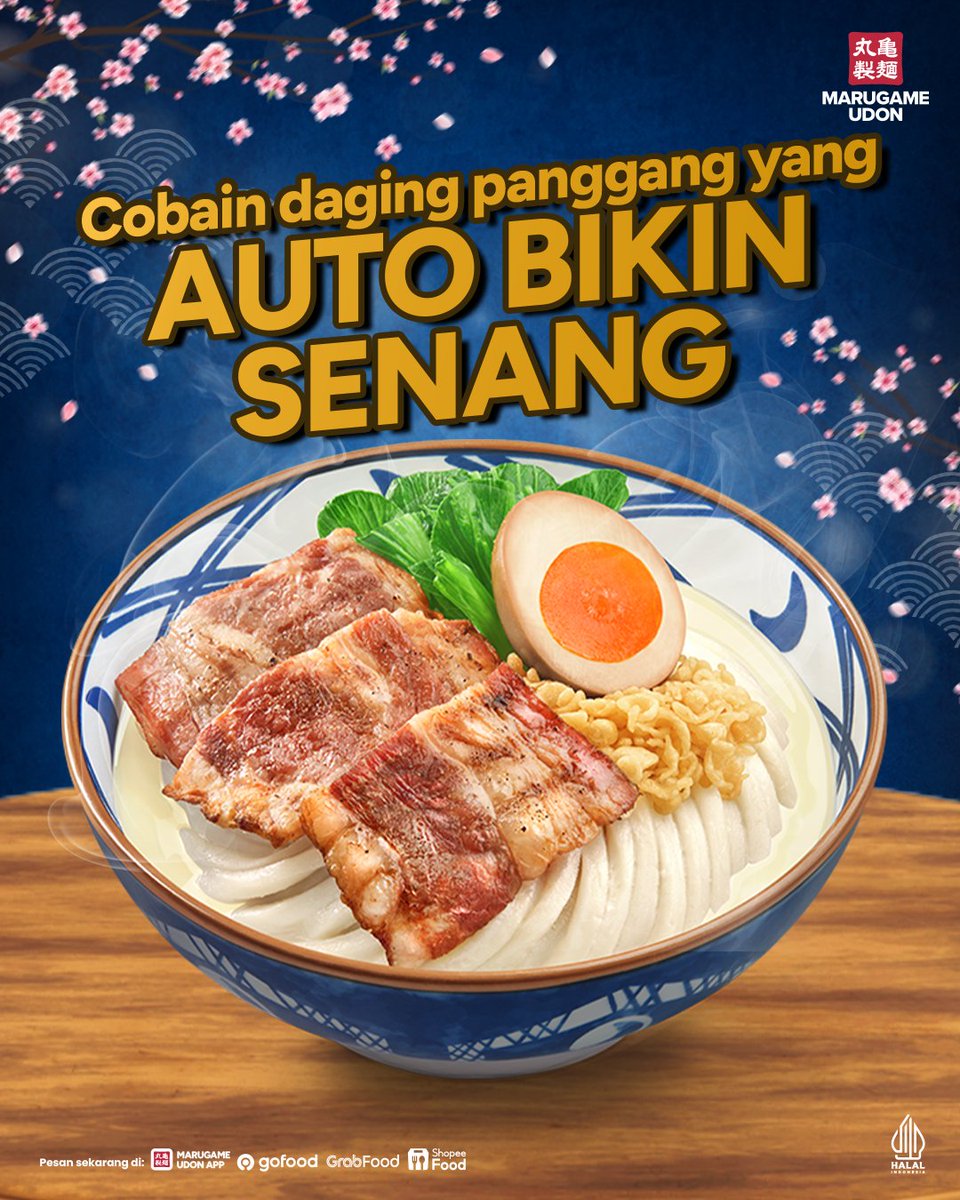 Ini dia, kombinasi daging sapi dan kuah kaldu creamy yang nggak boleh kamu lewatin. Ditambah lagi sama telur ajitama, pakcoy, dan tenkasu. Yuk, cobain di outlet Marugame Udon terdekat!

#TebalkanKebersamaan #MarugameUdon #JapaneseFood #Udon