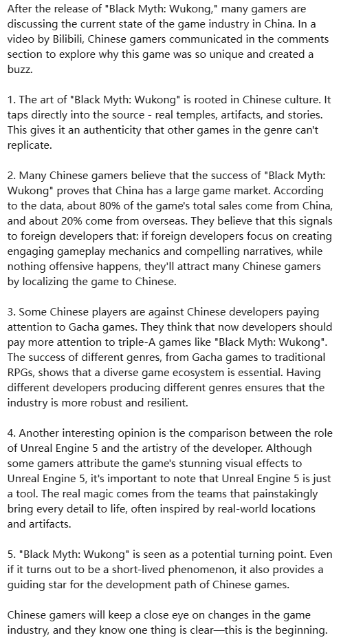 Joyce_localize's tweet photo. After the release of "Black Myth: Wukong," many gamers are discussing the current state of the game industry in China. 

#GameLocalization #gamelocalisation
#gametranslation #gametranslate  #Chinesetranslate #Chinesetranslation #indie #dev #devs #localization #localisation https://t.co/Ei0H8Ql8Vu