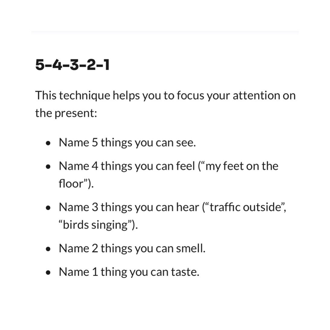 ADELLEO's tweet photo. #16Days can be so damn triggering.

I’ve collected a few grounding exercises that may help survivors out. Esp if you’re navigating flashbacks.

Sending everyone love. https://t.co/9bpZ8EZW0d