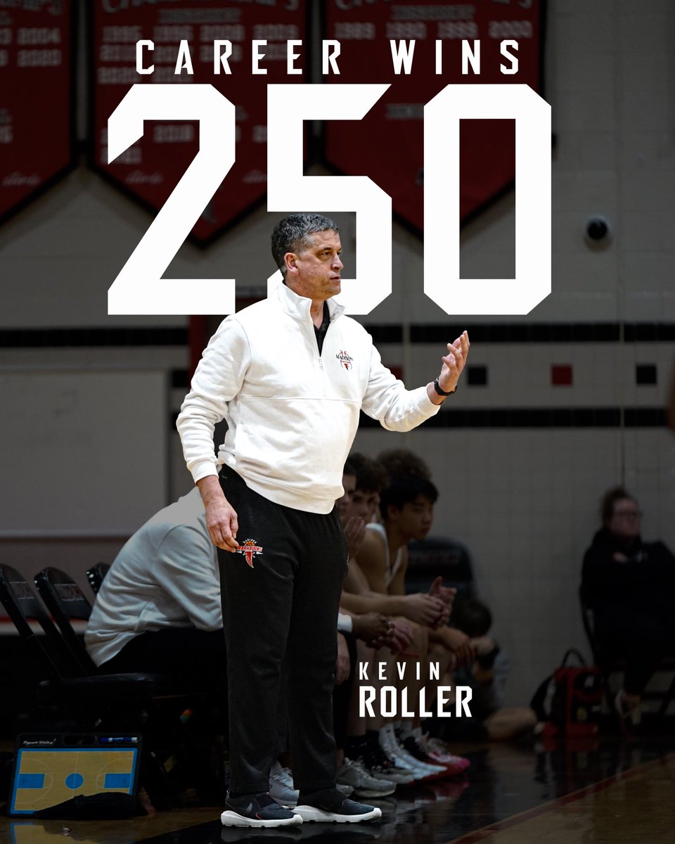 With tonight’s tonight, Coach Roller has eclipsed 250 career wins as a head coach‼️