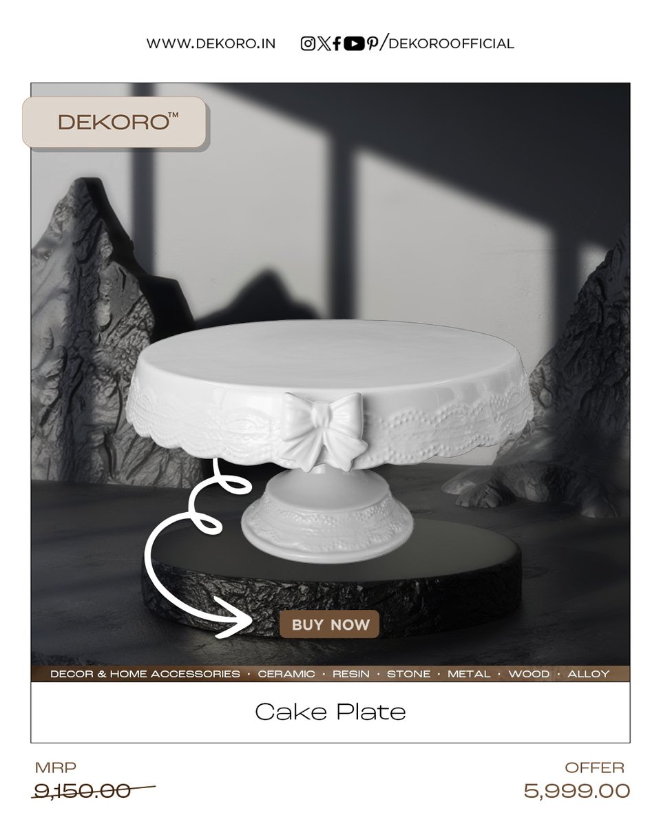 DekoroOfficial's tweet photo. Elevate your desserts to center stage with this cake plate!💫
---------------------------
Shop now at https://t.co/UuUZAIj7kF
---------------------------
#Dekoro #Decor #HomeDecor #HomeAccessories #CakePlate #StyleYourSpace #LuxuryDecor #ShopNow https://t.co/mgQ5CnhBZL
