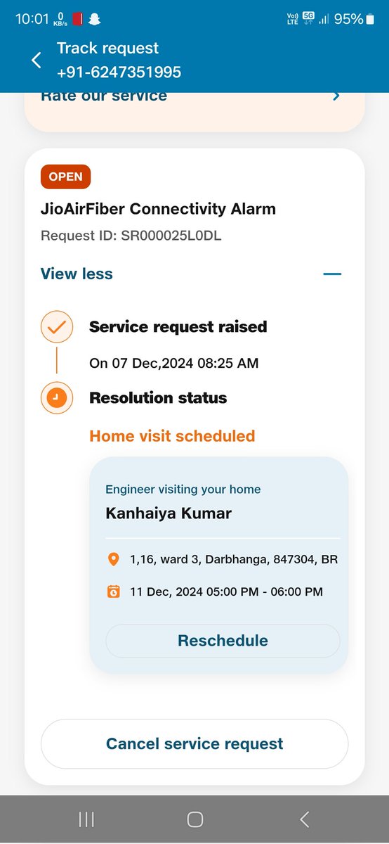 KA_FAROOQUI's tweet photo. Day-6 of Without Internet.
@reliancejio is Worst ever company in world.
Neither they are providing #services nor #refunding the plan amount.
They are rescheduling the engg visit daily.
#Reliance
#Jio @JioCare #NoInternet #internetDown https://t.co/eg3D6TbSx7