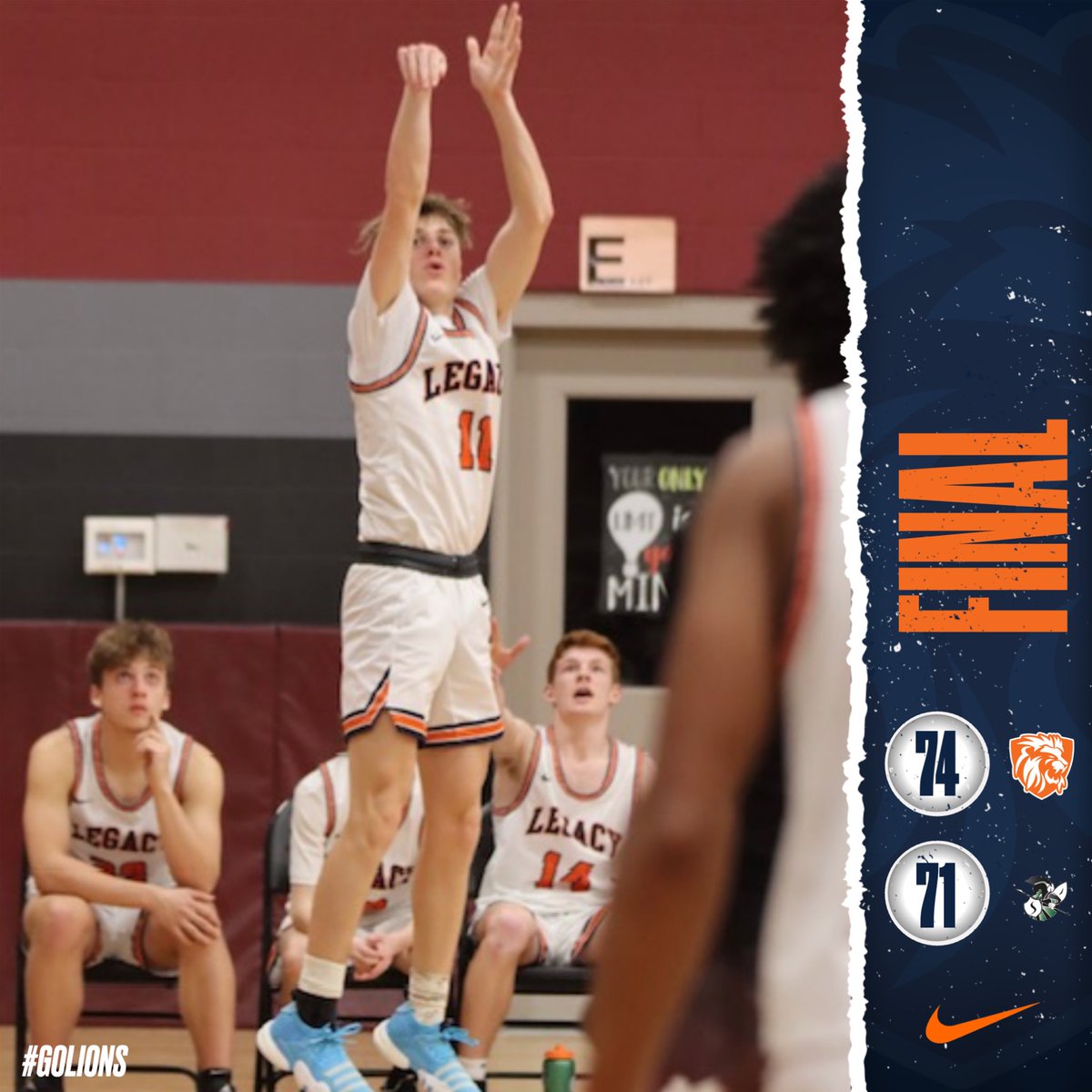LCA Boys Basketball (@legacy_bbb) on Twitter photo Final.
Strand 20 pt 4 stl
Mulvihill 15 pt 7 rbd
Nelson 14 pt 5 AST 4 rbd
<a href="/MaxLeifker/">Max Leifker</a> 11 pr 4 rbd
Anderson 4 pt
Bovee 4 pt 3 AST 3 rbd
<a href="/solo_kardell/">Solomon Kardell</a> 3 pt 5 ast
Wald 3 pt 2 rbd Final.
Strand 20 pt 4 stl
Mulvihill 15 pt 7 rbd
Nelson 14 pt 5 AST 4 rbd
<a href="/MaxLeifker/">Max Leifker</a> 11 pr 4 rbd
Anderson 4 pt
Bovee 4 pt 3 AST 3 rbd
<a href="/solo_kardell/">Solomon Kardell</a> 3 pt 5 ast
Wald 3 pt 2 rbd