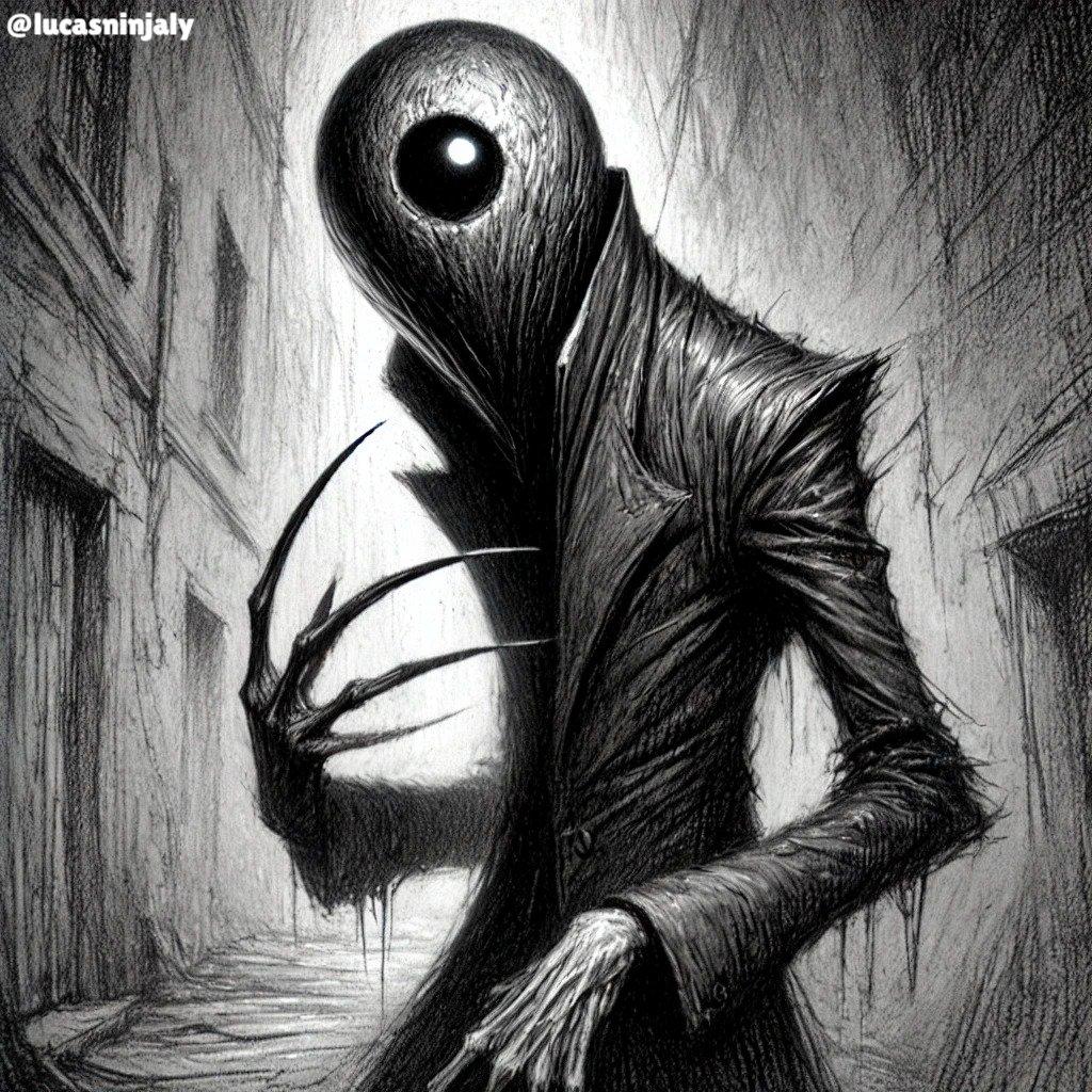 LucasFe73281548's tweet image. The Eyeless Whisperer  #HorrorArt #CreepyVibes #DarkIllustration #EerieAtmosphere #NightmareFuel #DigitalArt