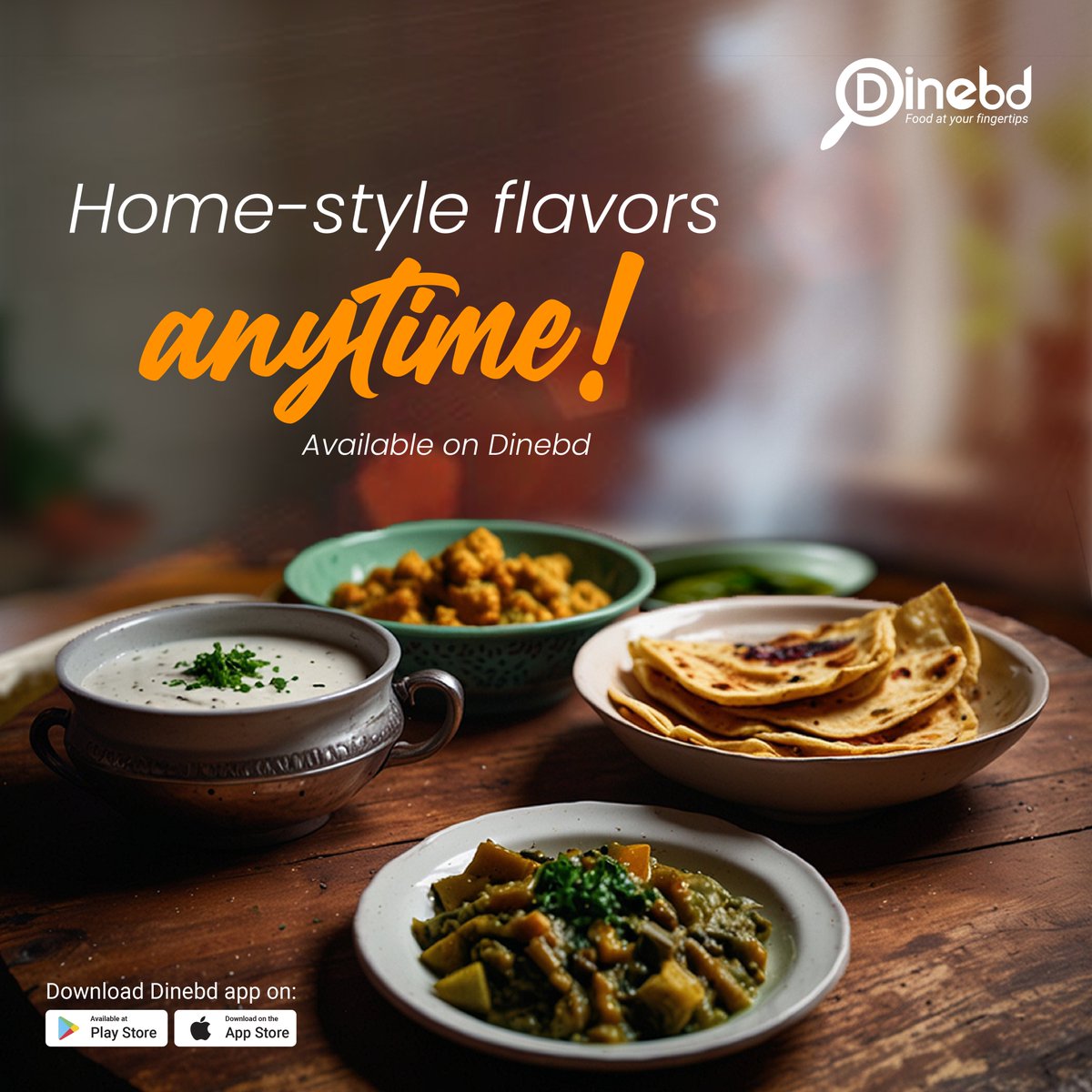 Dinebd_official's tweet photo. When you’re craving a home style taste, explore homemade style meal options from top restaurants on the app.

App Link:https://t.co/2MJ0kuINK9

#Dinebd #ComingSoon #HomeStyleTaste #ComfortInEveryBite #WarmMeals https://t.co/CUNsi6PgC4