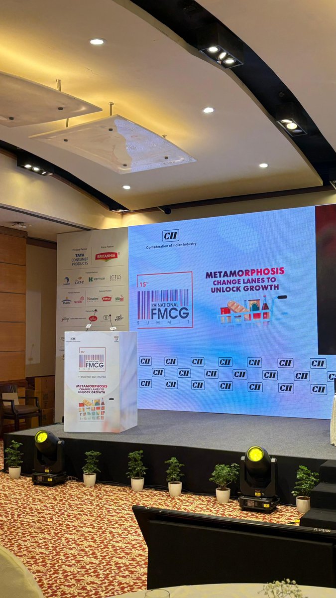 BainIndia's tweet photo. Delighted to join as a knowledge partner at the 15th @FollowCII  Annual National FMCG Summit, happening today in Mumbai! 
@CIIKOLCOE #CIIFMCGSummit #FMCG https://t.co/8RntFWy4mH