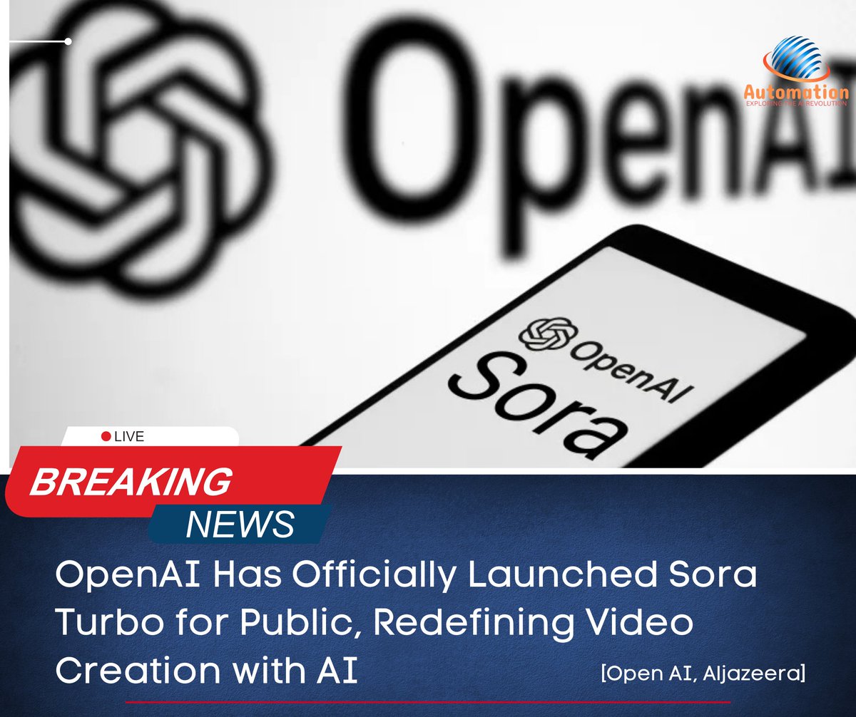 automation_tv's tweet photo. ๐ฅ๐ Sora Turbo is here, redefining video creation with AI!
-Generate videos in 1080p
-Powerful editing tools
-Customizable prompts for cinematic results
-Seamless storytelling in seconds
Ready to create magic with AI? ๐
#automationtv #SoraTurbo #AIRevolution #TechInnovation https://t.co/wlXPgJIer2