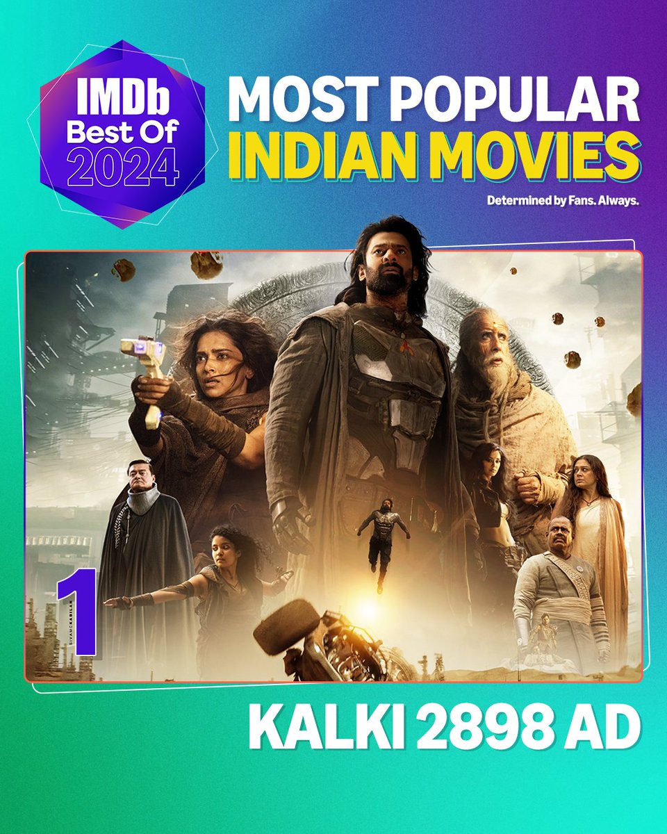 Presenting the Most Popular Indian Movies of 2024 that captured your hearts and kept you coming back for more! 💛

📍Of all the movies released in India between January 1 and November 25, 2024, that have an average IMDb user rating of 5 or higher, these 10 titles were