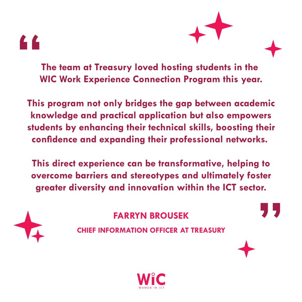 WIC (@womeninict) on Twitter photo A big thank you to Farryn Brousek and the team at <a href="/Treasury_AU/">Australian Treasury</a> for being a part of the 2024 WIC Work Experience Connection Program! 🙌
Find out more about inspiring the next generation of women in ICT in 2025 at education@wic.org.au ✉️ A big thank you to Farryn Brousek and the team at <a href="/Treasury_AU/">Australian Treasury</a> for being a part of the 2024 WIC Work Experience Connection Program! 🙌
Find out more about inspiring the next generation of women in ICT in 2025 at education@wic.org.au ✉️