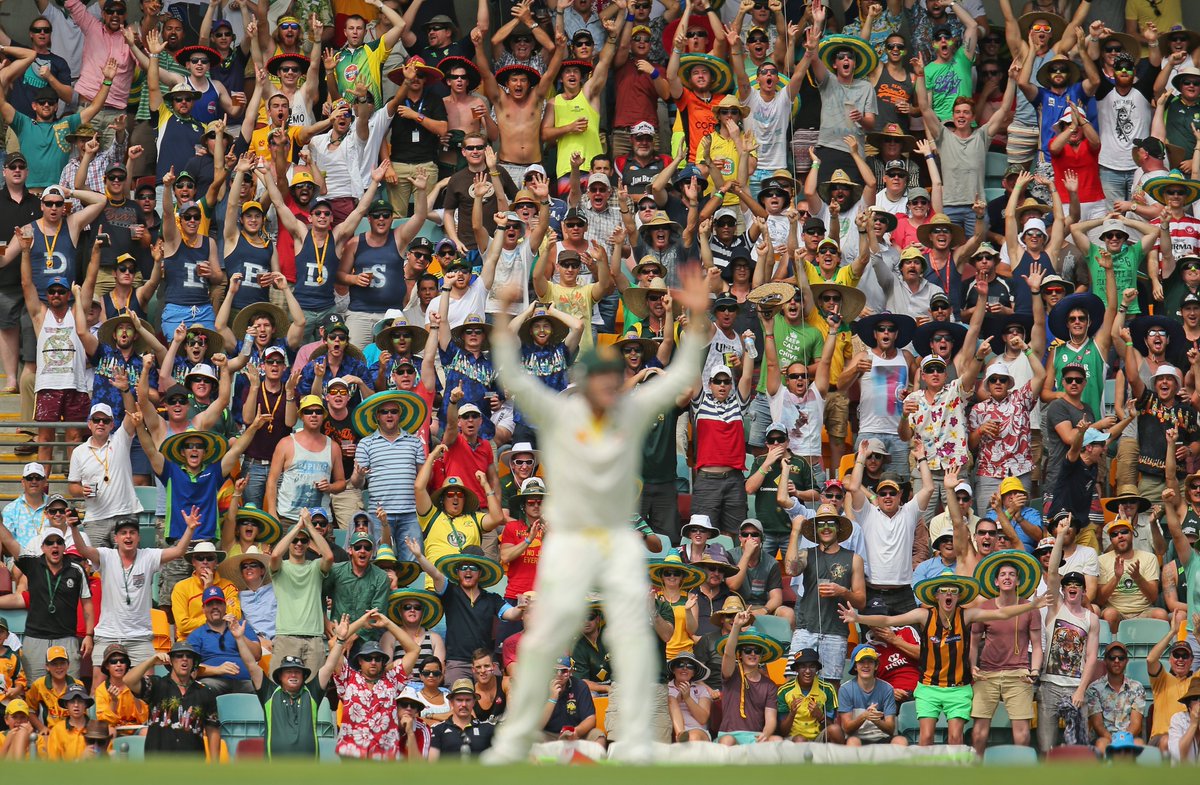 CricketAus's tweet photo. Gabba crowds 🔥 

Who's coming to the #AUSvIND in Brisbane? https://t.co/9USMiYNCSO