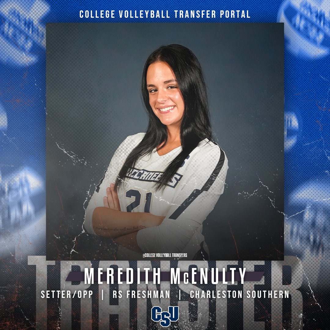 College VBall Transfers (@cvbtransfers) on Twitter photo 𝗜𝗻 𝗧𝗵𝗲 𝗣𝗼𝗿𝘁𝗮𝗹
✏️: Meredith McEnulty
🏐: Setter/OPP
🎓: RS Freshman
📍: Charleston Southern
❌: <a href="/Merdeesvball24/">Meredith McEnulty</a>
#CollegeVBTransfers | #NCAAWVB 𝗜𝗻 𝗧𝗵𝗲 𝗣𝗼𝗿𝘁𝗮𝗹
✏️: Meredith McEnulty
🏐: Setter/OPP
🎓: RS Freshman
📍: Charleston Southern
❌: <a href="/Merdeesvball24/">Meredith McEnulty</a>
#CollegeVBTransfers | #NCAAWVB