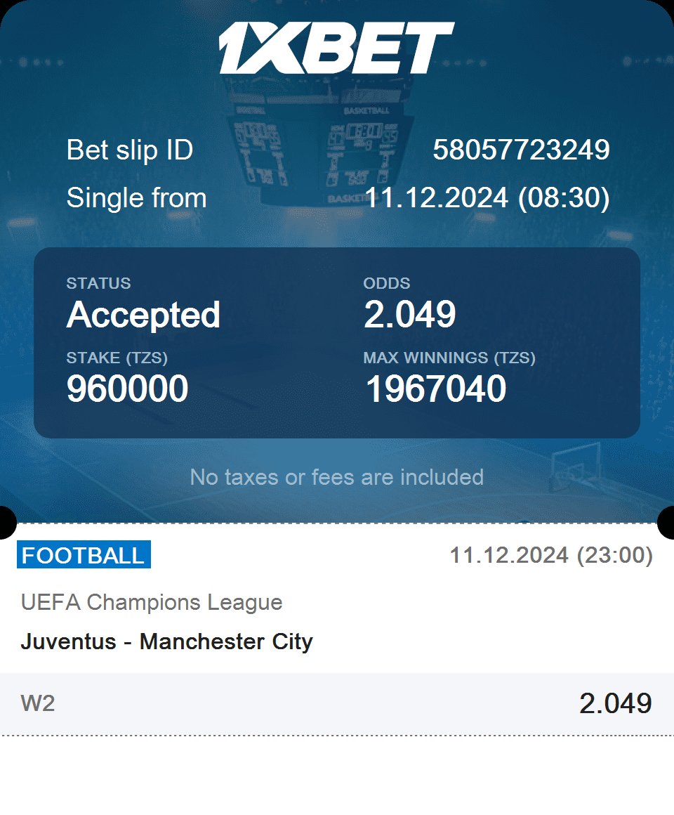 SINGLE BET

Bookie: 1XBET 
Booking Code: 6TNCF
Promo Code: MABULULU28

🍟
VIP A&amp;B👉0783534353

RT
<a href="/AmanWillz/">AmanWillz</a> <a href="/kin_donn/">Donn</a> 
<a href="/rahisitech/">RAHISI TECHNOLOGY</a> @lifetipsandlove 
<a href="/SEBENZAH/">SEBENZA 🇹🇿🇯🇲</a> <a href="/Lukala_Ngesse/">Uncle G</a>