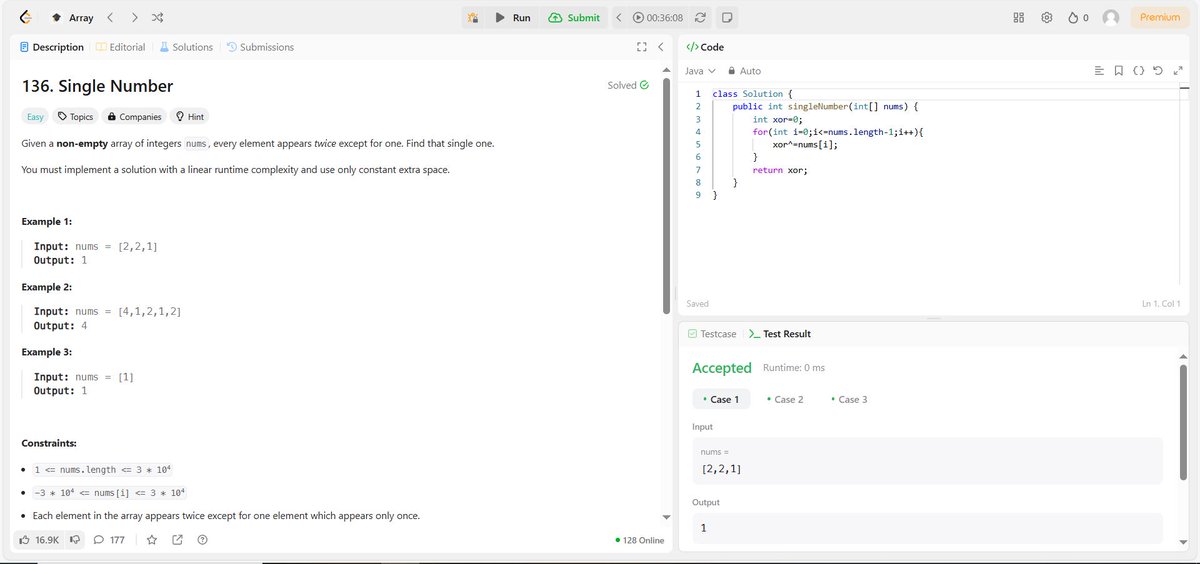 Priya_Chauhan05's tweet image. ✨This is day 54/100day #javaDSA🚀
Solved two problem from #Leetcode
✔Single Number(Easy)
✨ Done with one problem from #programming-street-150
Problem-1: Finding All Divisors of the Product of Two Numbers(Medium)
#ProblemSolving #DSA #Java #Leetcode