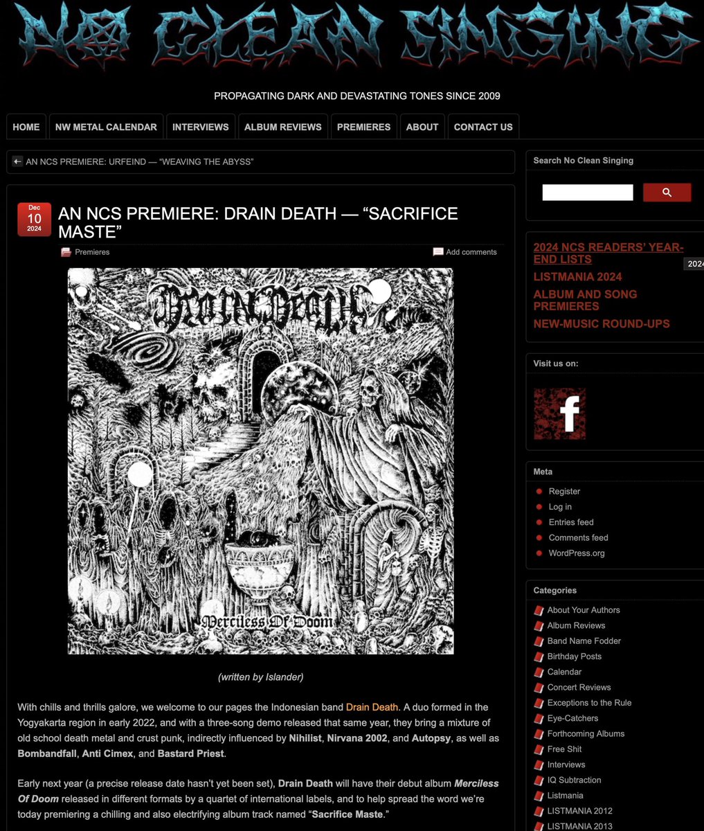 rottenloudness's tweet photo. Today the light begins to dim with the arrival of "sacrifice maste" a track on the debut album "merciless of doom" now vomited with an exclusive premiere on no clean singing via Death in pieces Records. https://t.co/krz4wFF8vh