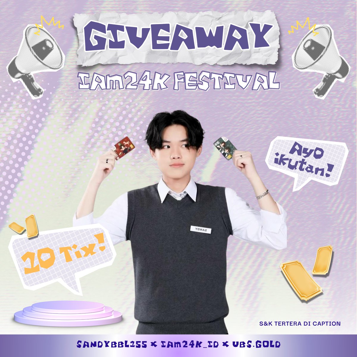 sandybbl155's tweet photo. 🎫 𝐆𝐈𝐕𝐄𝐀𝐖𝐀𝐘 𝟏𝟎 𝐓𝐈𝐗 𝐒𝐀𝐍𝐖𝐄𝐋𝐋 𝐔𝐁𝐒 🎫

🏆 𝙵𝚘𝚛 𝟷𝟶 𝚠𝚒𝚗𝚗𝚎𝚛𝚜
🎁 𝙏𝙞𝙭 𝙐𝘽𝙎 𝙎𝙖𝙣𝙬𝙚𝙡𝙡 

𝙍𝙐𝙇𝙀𝙎:
1️⃣ Follow IG @/sandyk_sk 
2️⃣ Follow IG + X @/sandybbl155 
3️⃣ Subs YT @/sandy_kristian
4️⃣ Tag 2 mutual kalian untuk ikutan!

🔚 12th Dec, 12.00 pm https://t.co/uddFAxYX3v