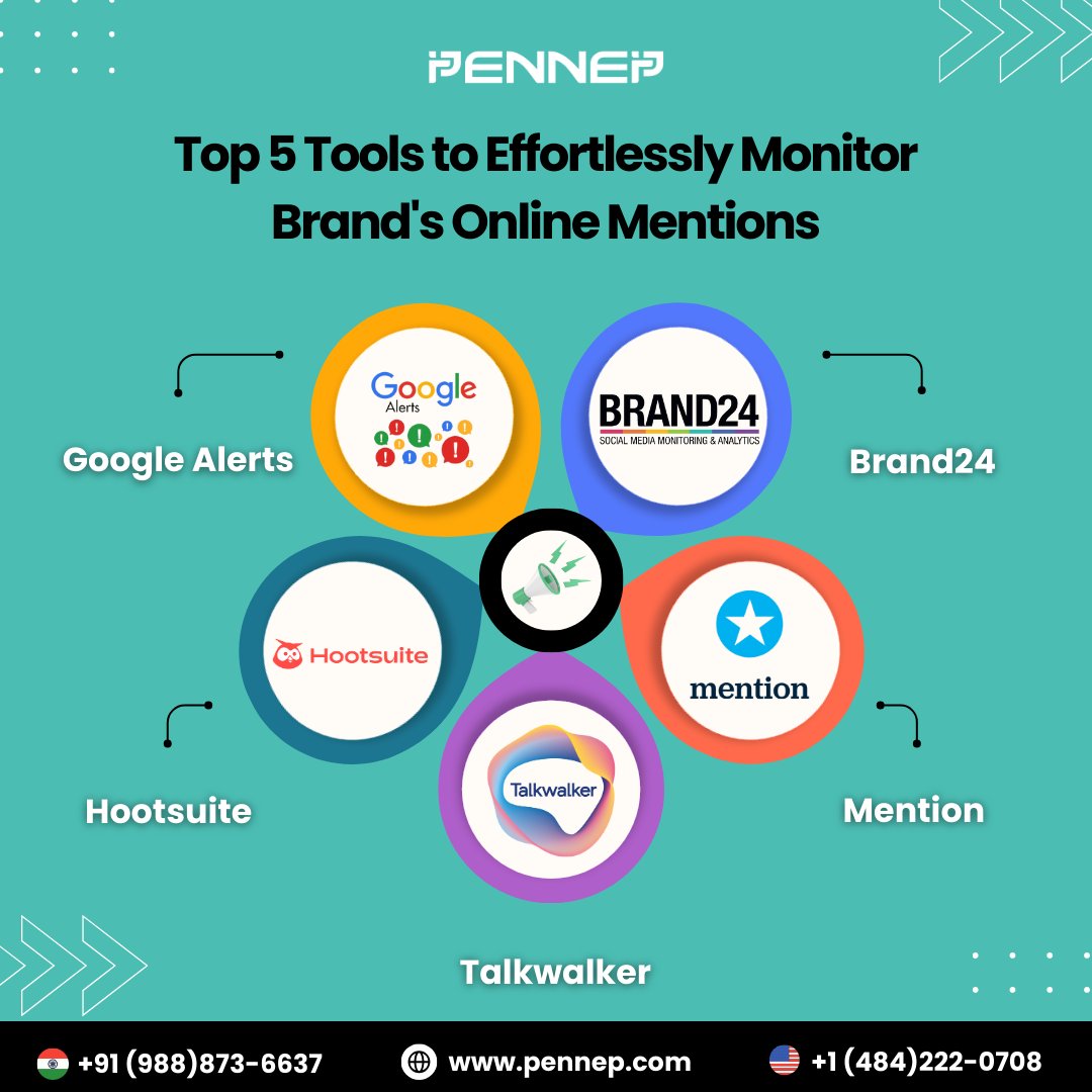 pennepltd's tweet photo. Stay on top of your #brand’s online reputation with these top 5 tools for effortless monitoring! 🚀
Monitoring your brand’s mentions has never been easier. Start using these tools today to stay informed and proactive about your #onlinepresence! 💼
#DigitalMarketing #PENNEP https://t.co/u5xLYjVps2