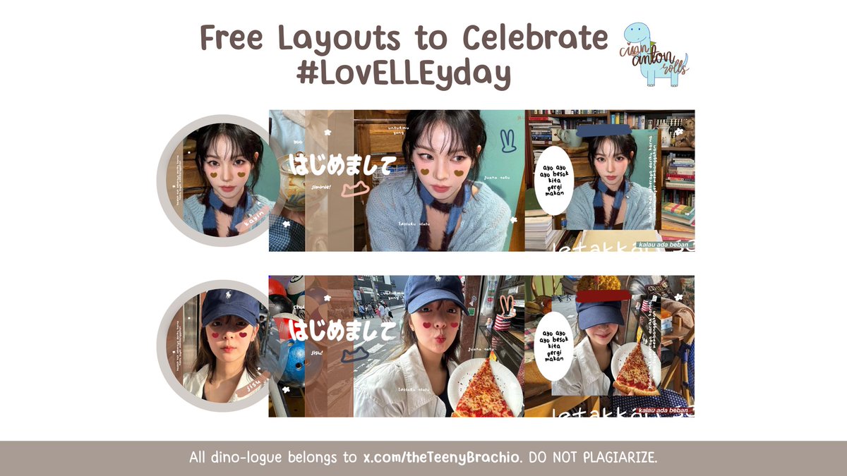 theTeenyBrachio's tweet photo. Reposts are appreciated, thank you! 🌟

Today is such a #LovELLEyday! 🎂 And to celebrate it, Kak Elle @lunetaley mau bagi 6 FREE LAYOUT READY STOCK loh! 🩵

List chara di ALT. Rules-nya ada dibawah ya!

⏰ 20:02 WIB
🦕 War by DM

🌀 #zonauang #zonaBA https://t.co/kZoFFeVAxJ
