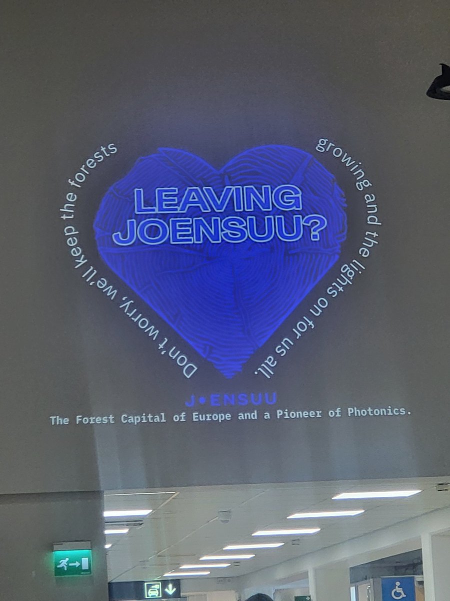 Joensuu on nyt fotoniikan kaupunki! Näkyy rautatieasemalla ja lentokentällä.