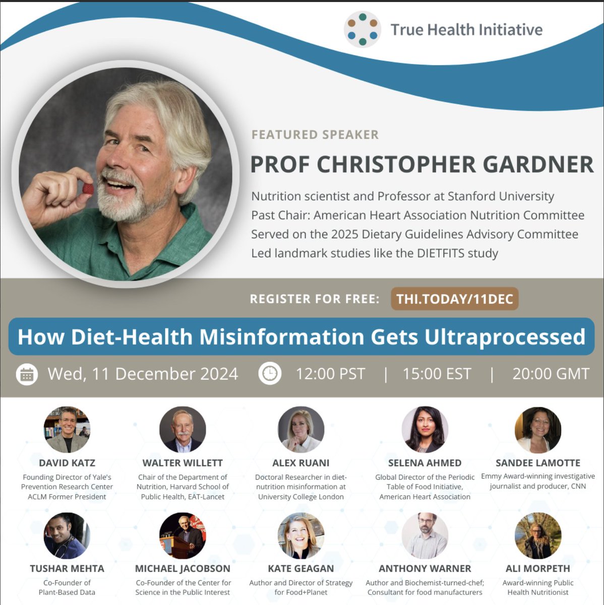 Christopher Gardner (@gardnerphd) on Twitter photo How Diet-Health Misinformation Gets Ultraprocessed:
Exposing Hidden Agendas and Distorted Narratives
Honored to be part of this discussion.
My talk will be:
Dietary Guidelines Advisory Committee: Industry Influence?
Spoiler alert: I'm very IMPRESSED with DGAC process! How Diet-Health Misinformation Gets Ultraprocessed:
Exposing Hidden Agendas and Distorted Narratives
Honored to be part of this discussion.
My talk will be:
Dietary Guidelines Advisory Committee: Industry Influence?
Spoiler alert: I'm very IMPRESSED with DGAC process!