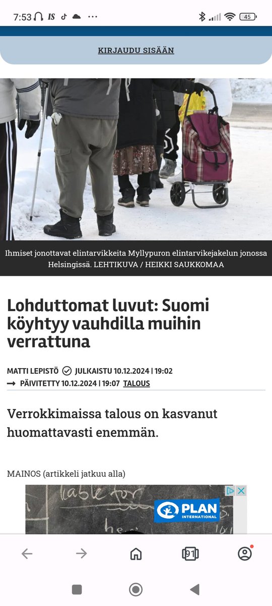 Olemme kohta keppikerjäläisiä.
