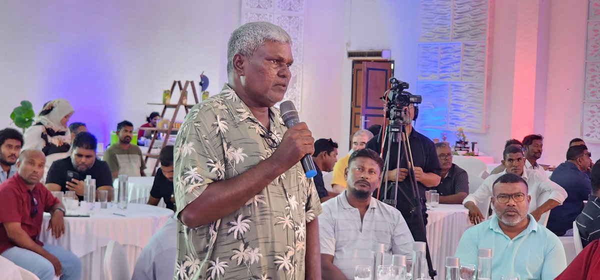 mifcomv's tweet photo. #Live #HappeningNow 

"Masveringe Gunzaru Forum, organized by the @MFORmv in collaboration with MIFCO, is underway. A two-day event focused on advancing the fisheries sector. 

#FishermensDay2024 
#MasveringeGunzaru https://t.co/cAPz1A3xXA