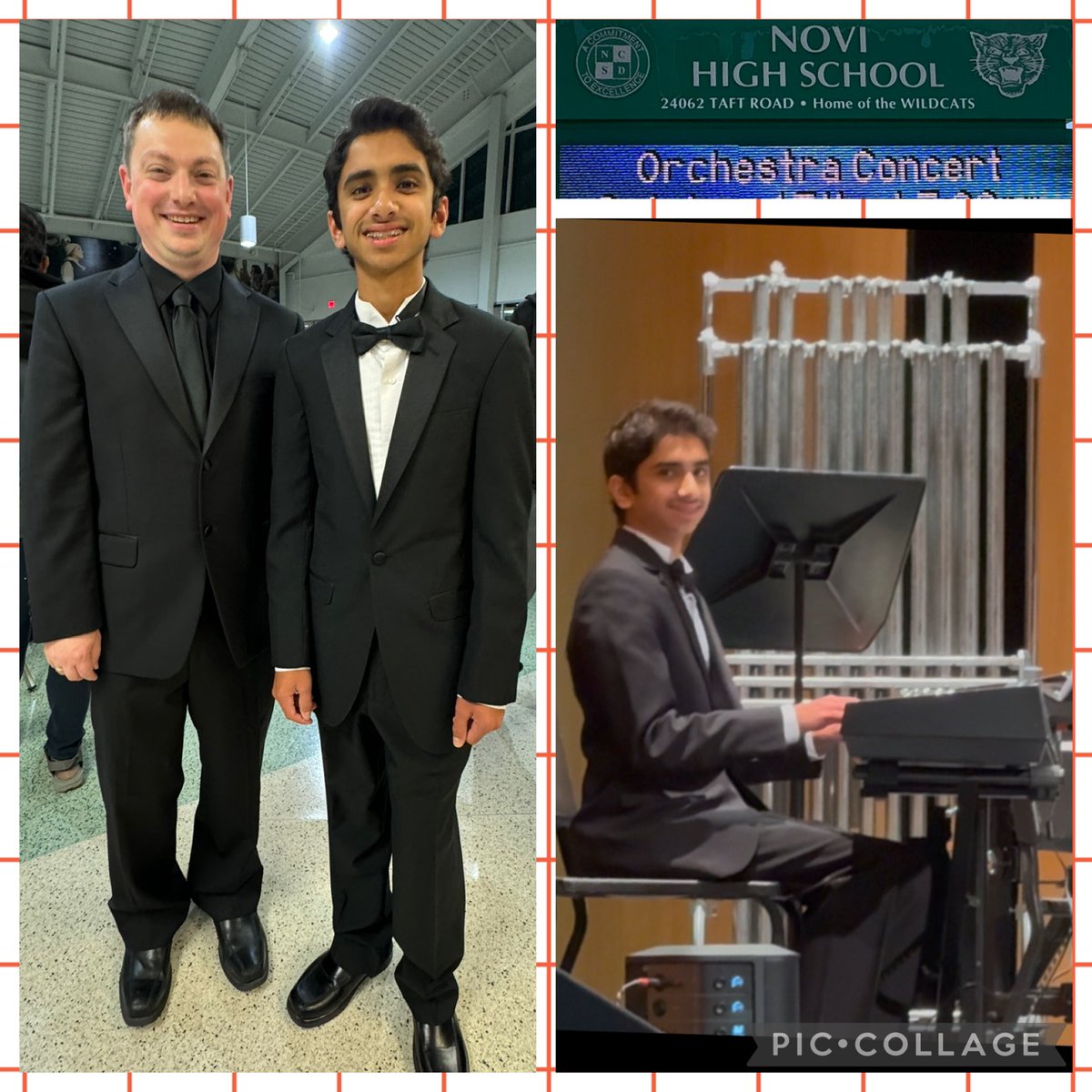 With the HS Fall Sports JV tennis 🎾 season ✅ on October 13th, Dhruv’s Symphony Orchestra 🎼🎻began with his 1st Fall concert on October 15th and Winter concert tonight!! 
Thank you Mr. V. All the kiddos sounded great and looked dapper! #novipride 💚