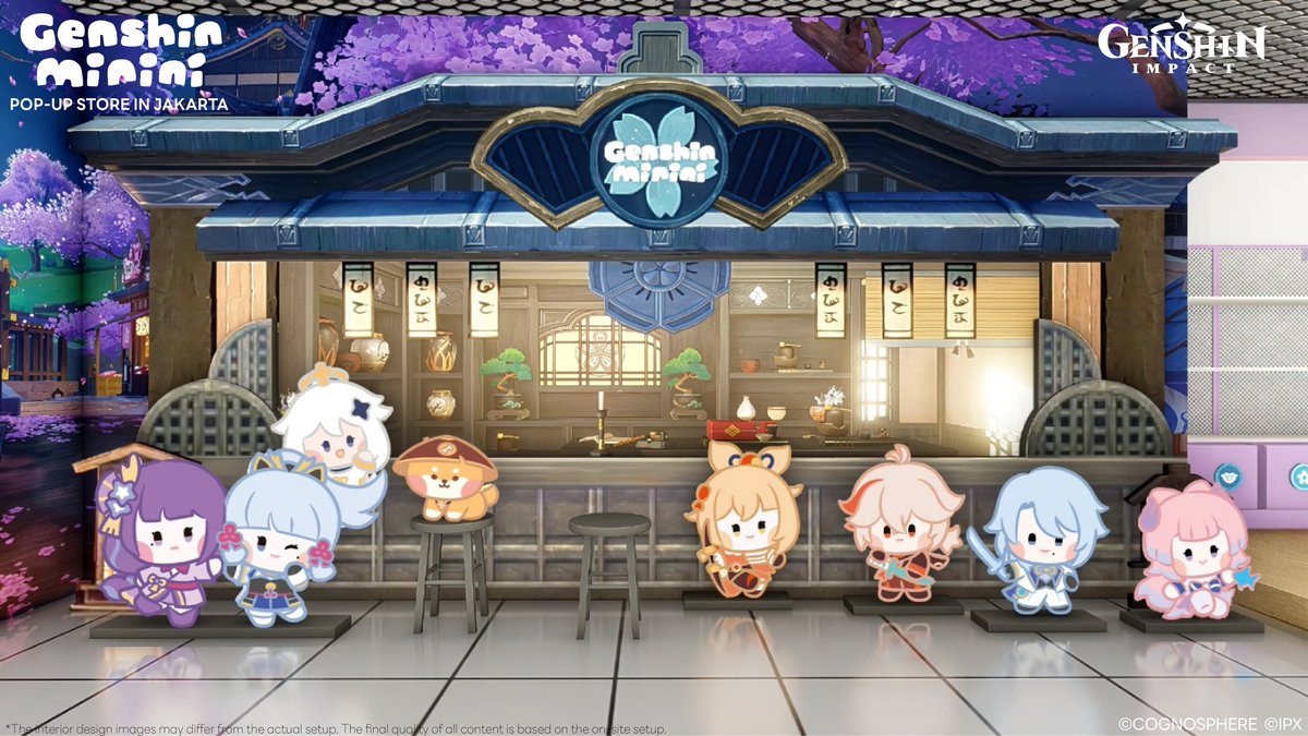 [📢Genshin minini POP-UP in Jakarta]

Sneak peek alert! 👀
Our Genshin minini POP-UP store is taking shape, and we’re getting closer to bringing the magic of Inazuma to life! Stay tuned, Traveler — adventure awaits!
 
🗓️16 Dec 2024 - 5 Jan 2025
🕓10:00 - 22:00 WIB(UTC+7)
📍First
