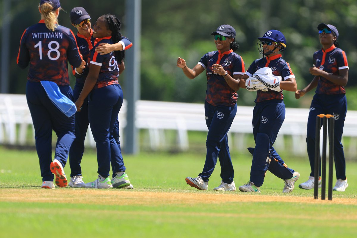 Capricorn Eagles  beat Malaysia by 27 runs🏏

🇳🇦 101/5 after 20 Overs
🇲🇾 74/10 after 19.3 Overs

Player of the Match: Arrasta Diergaardt🔥
19*(12) &amp; 3/8

Outstanding bowling by Naomi Benjamin 3/9 

#EaglesPride #CricketNamibia #ConnectorsOfPositiveChange