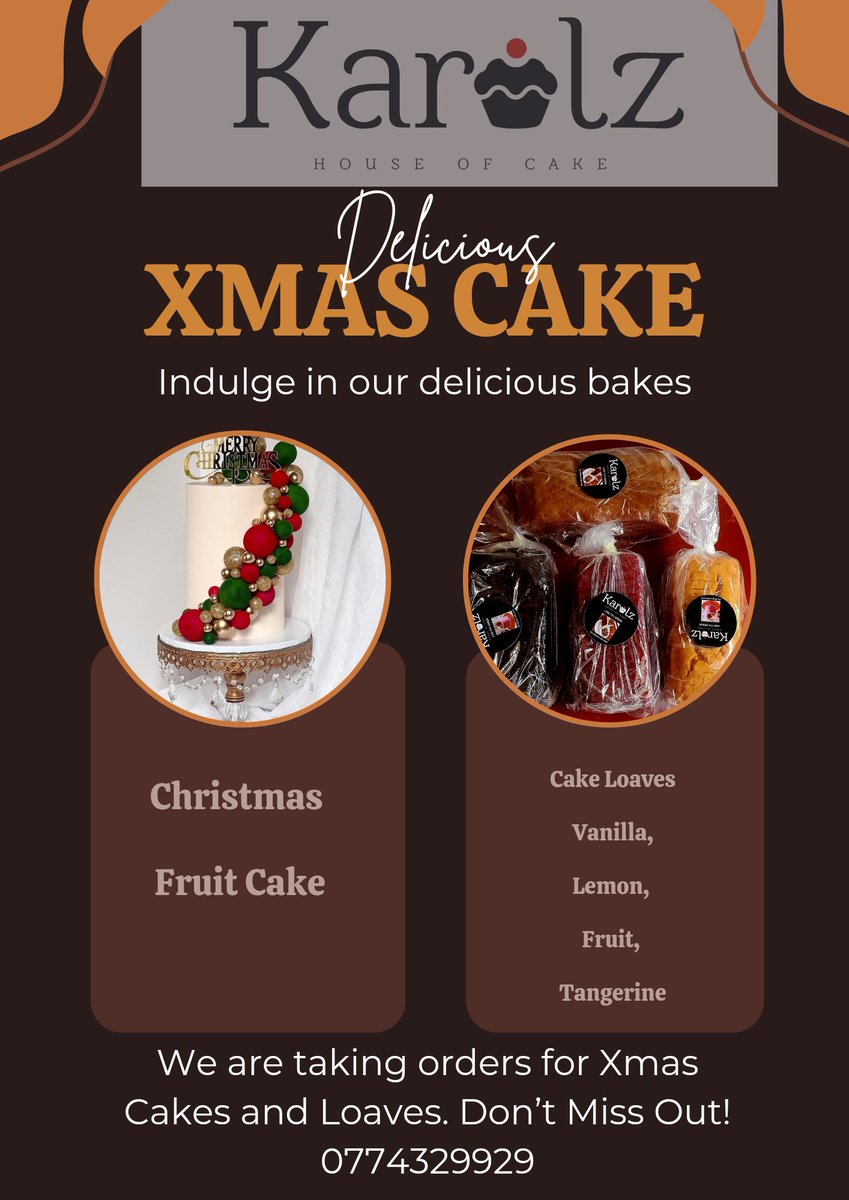 We are taking Xmas cake orders. Treat your family to a fruit packed cake. #KarolzHouseofCake