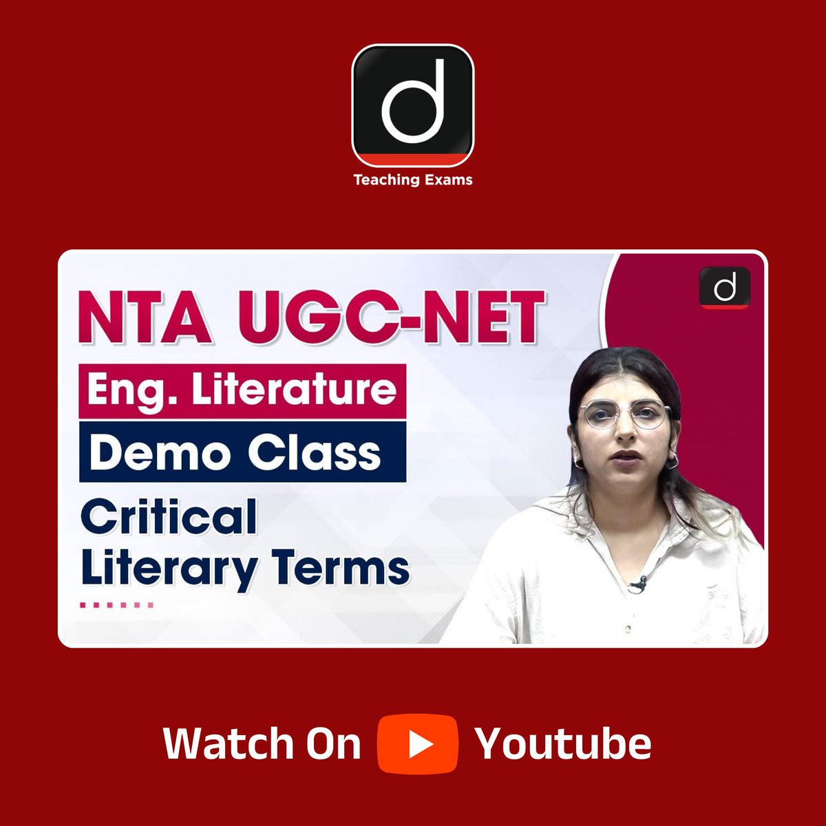 Drishtiteaching's tweet image. Critical literary terms | English Literature | UGC-NET Paper-2 | Drishti Teaching Exams
Video link: youtu.be/21JHBxQ2rVc
#UGCNETPaper2 #DrishtiOnlineClasses #EnglishLiterature #DrishtiTeachingExams